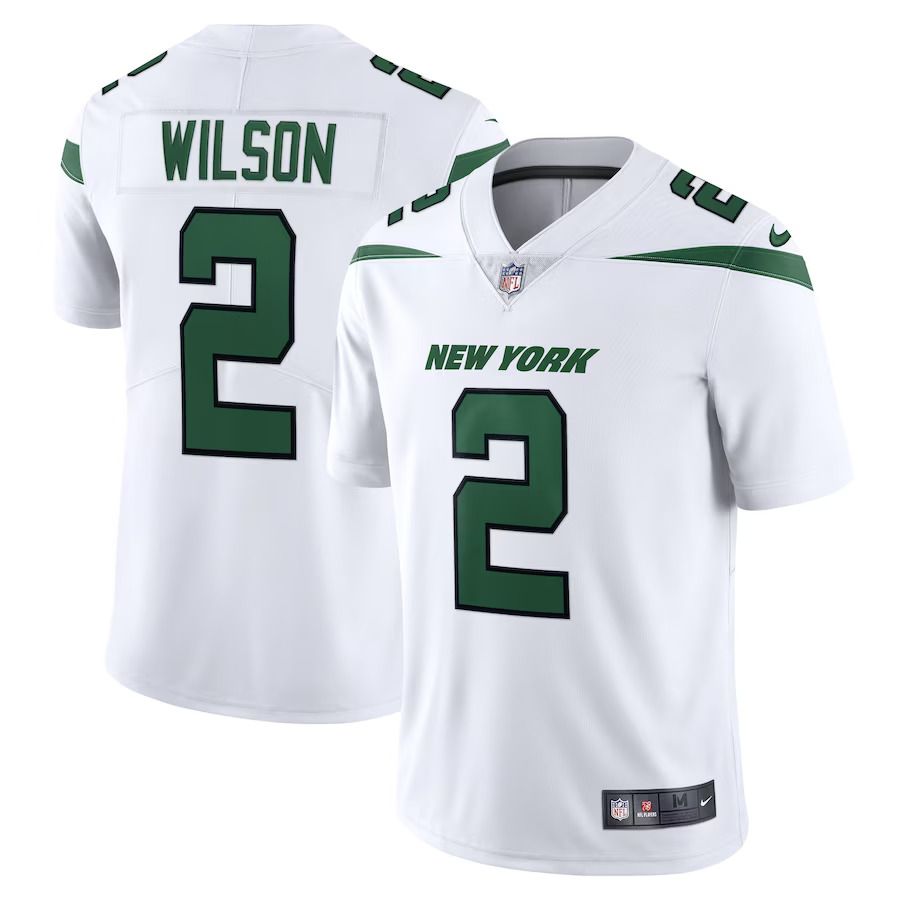 Men New York Jets #2 Zach Wilson Nike Spotlight White Vapor Limited NFL Jersey->new york jets->NFL Jersey